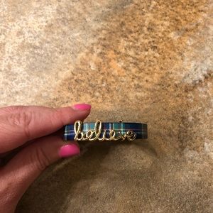 KEEP Collective Plaid Band with Gold Believe Charm